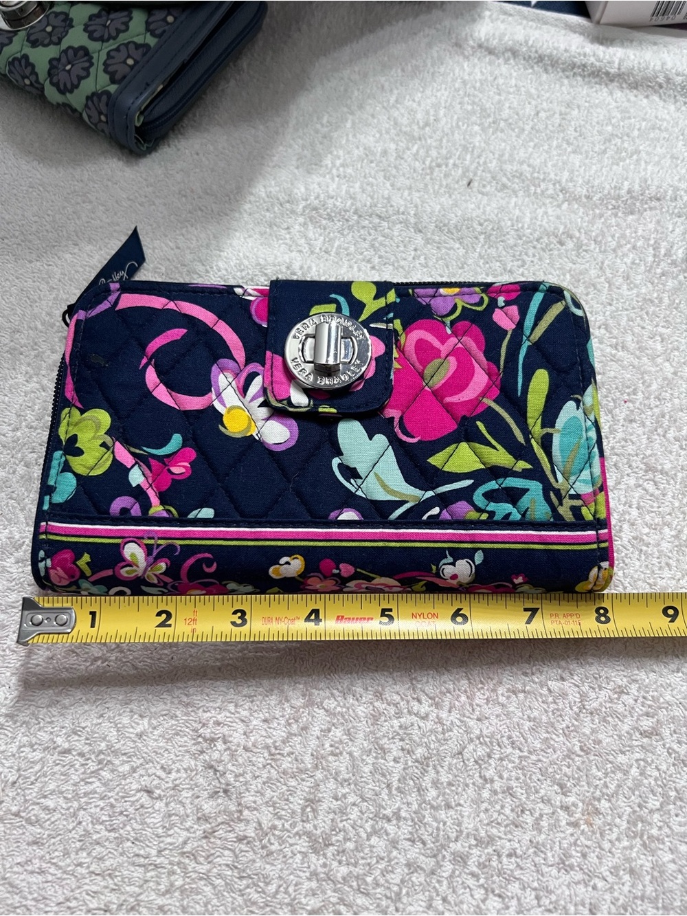 Vera Bradley Blue Rhapsody Turn Lock Wallet Checkbook Cover Retired Unused